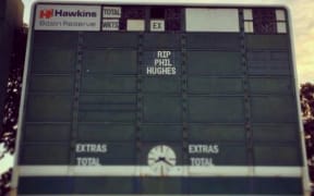 Australian cricketer Phil Hughes is remembered at the Basin Reserve in Wellington.