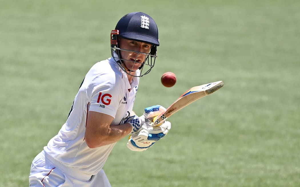Harry Brook of England plays a shot during day 2 of the third Ashes Test between Australia and England at the Adelaide Oval, December 18, 2025. (AAP Image/Joel Carrett/ Photosport)