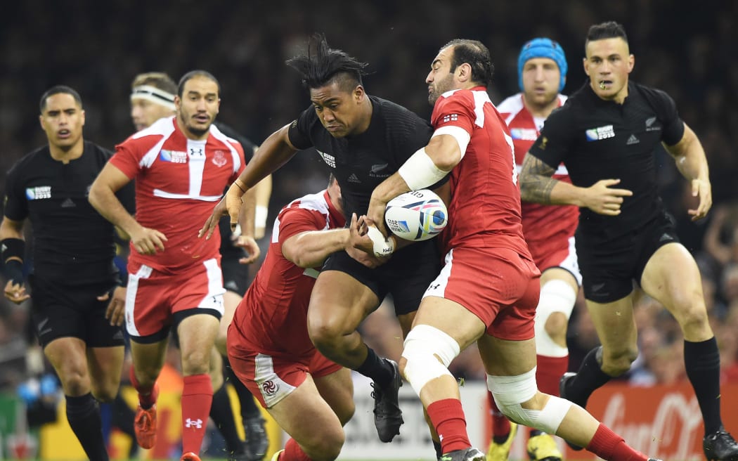 All Blacks wing Juian Savea in action against Georgia RWC2015