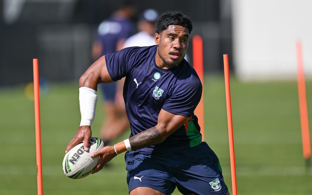 Tom Ale during a New Zealand One Warriors training session