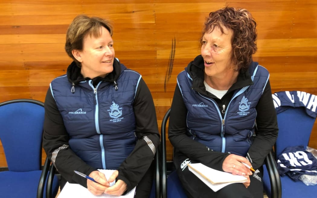 Lyn Fleming, left and Faye Eden coached netball at Nelson College for Girls together for the past nine years.
