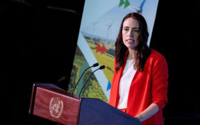 PM Jacinda Ardern addresses participants at the UN Climate Change Conference