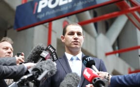Jami-Lee Ross speaks to media after filing a complaint against National leader Simon Bridges.