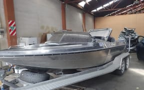 The jet boat involved in a fatal accident on the Hollyford River in Fiordland National Park in March 2019.