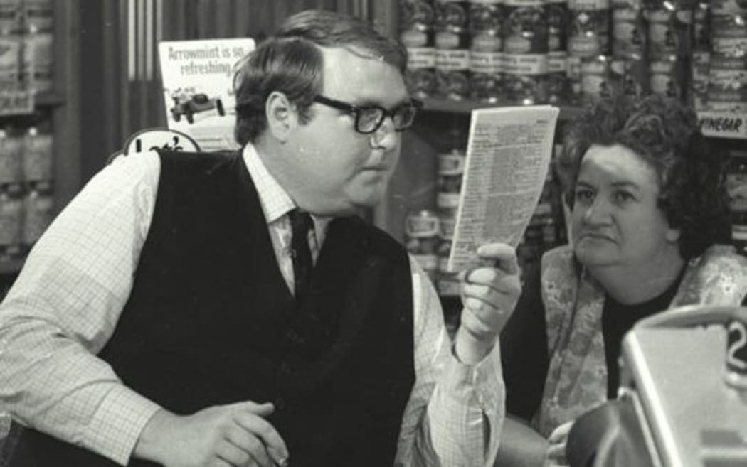 Ian Watkin with Pat Evison in the 1970s TV drama Pukemanu.