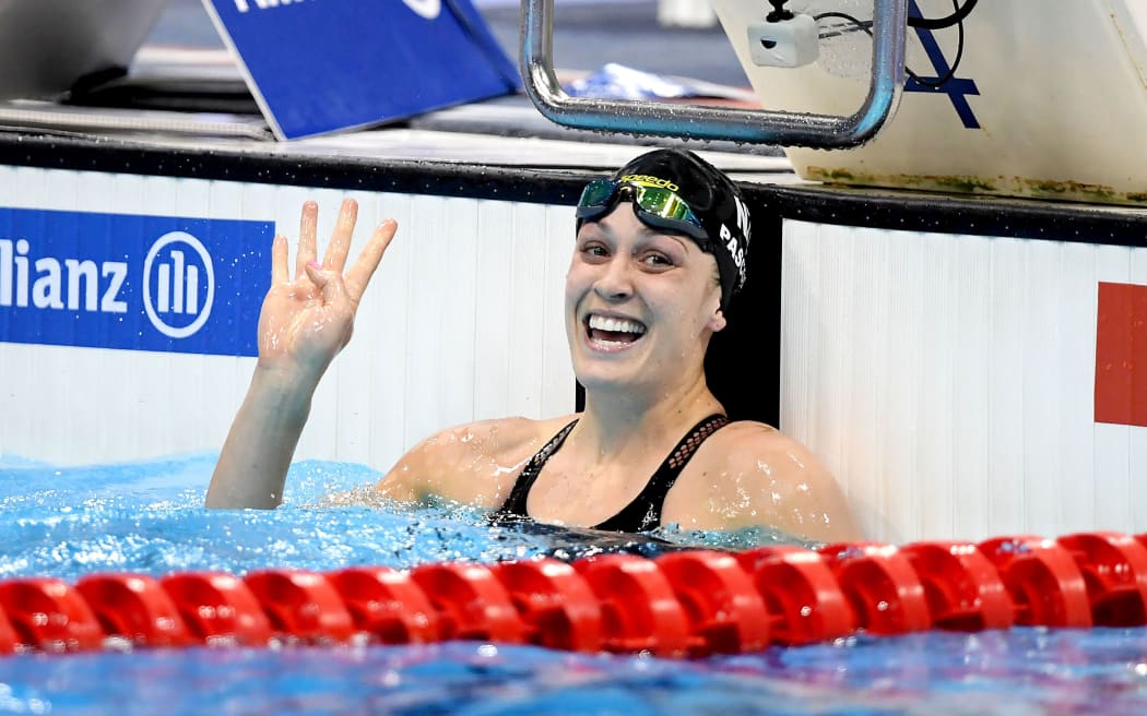 New Zealand's Sophie Pascoe wins her 4th gold medal at the World Para Swimming Championships.