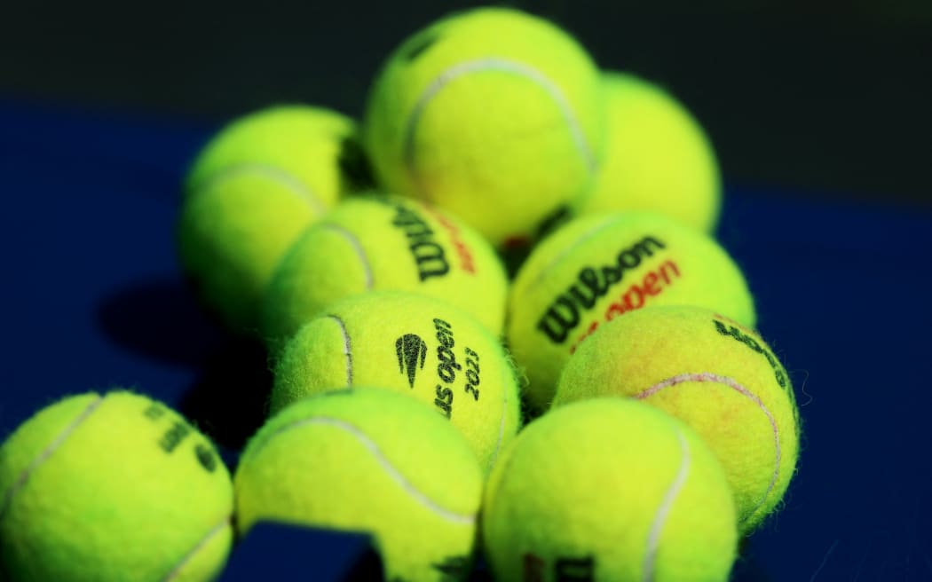 NEW YORK, NEW YORK - AUGUST 27: Tennis balls at the USTA Billie Jean King National Tennis Center on August 27, 2023 in New York City.   Clive Brunskill/Getty Images/AFP (Photo by CLIVE BRUNSKILL / GETTY IMAGES NORTH AMERICA / Getty Images via AFP)