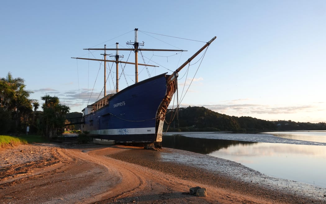 The Tui at low tide in Waitangi Estuary.