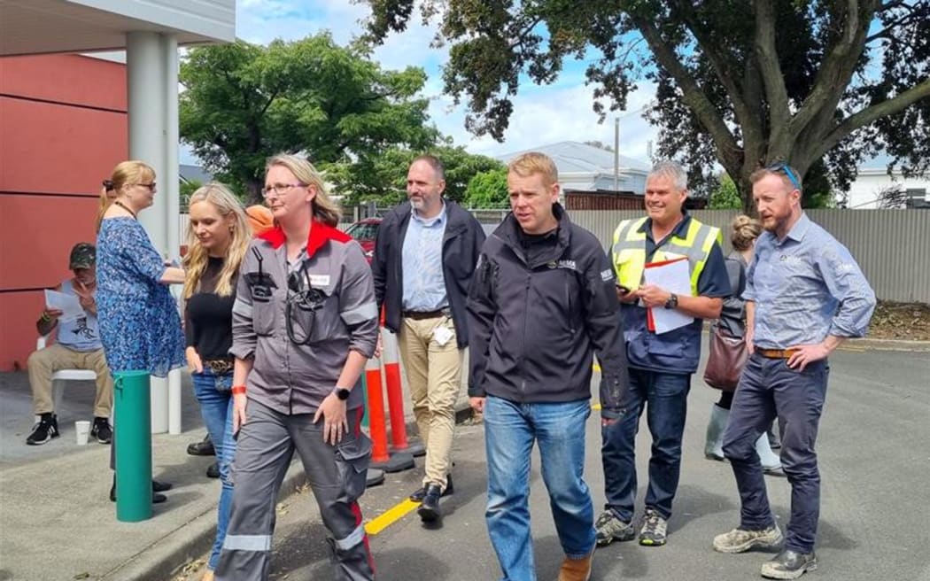 Prime Minister Chris Hipkins arriving in Napier at Centennial Events Centre