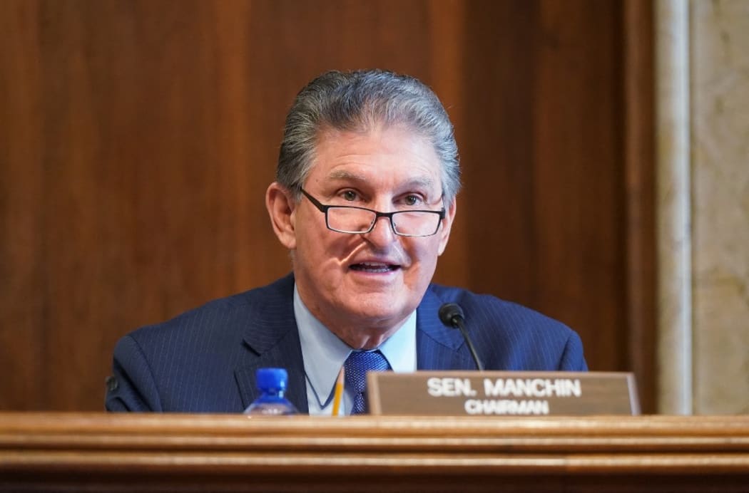 WASHINGTON, DC - FEBRUARY 24: Sen. Joe Manchin, (D-WV), chairman of the Senate Committee on Energy and Natural Resources, gives opening remarks at the confirmation hearing for Rep. Debra Haaland, (D-NM) President Joe Biden's nominee for Secretary of the Interior,