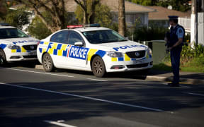 Police at Reynella Drive in Massey, west Auckland.
