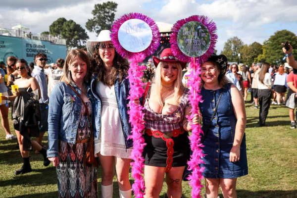 People dressed up for Electric Avenue.