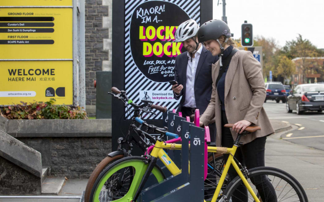 People using Locky Docks at Christchurch Arts Centre