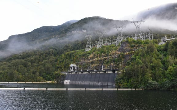 Manapouri Power Station on the western arm of Lake Manapouri in New Zealand