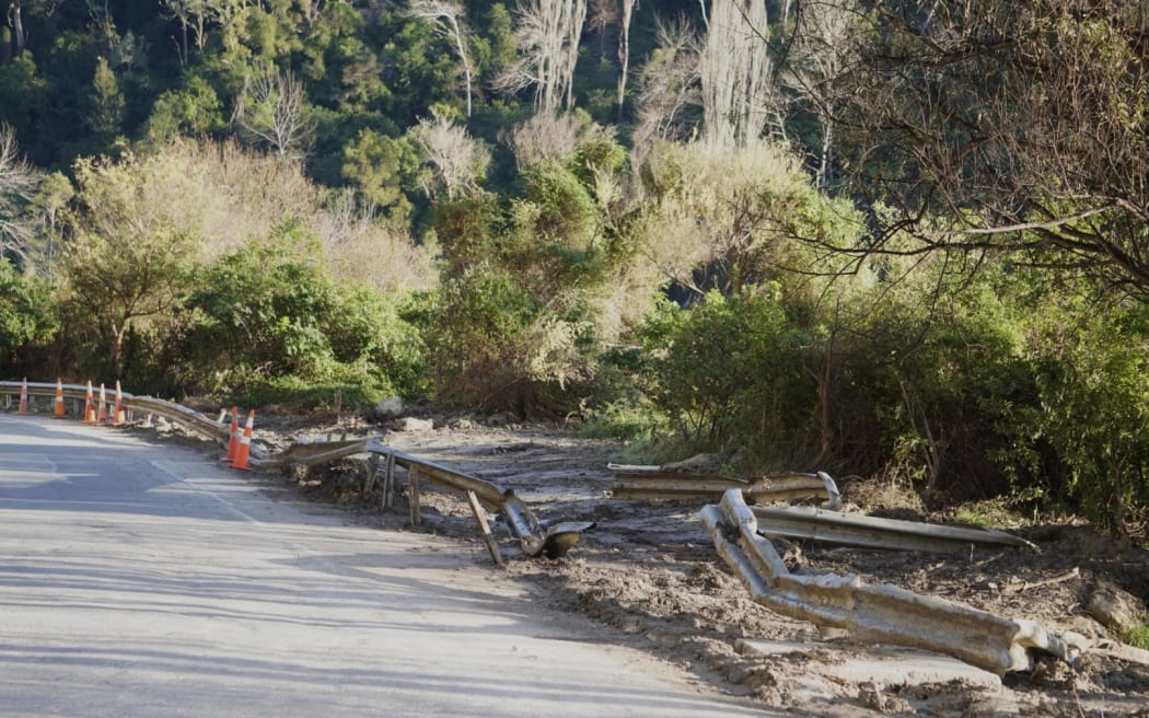 Mangled barriers on SH2 on the road down to Tutira