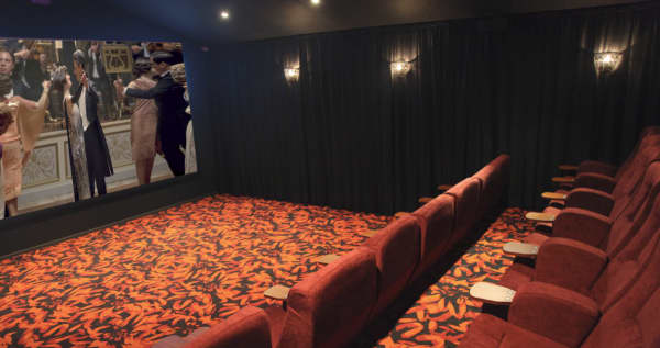 Inside Apollo Lincoln, a 15-seat cinema.
