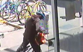 This cyclist is being sought by police in relation to the bank robbery in Upper Riccarton, Christchurch.