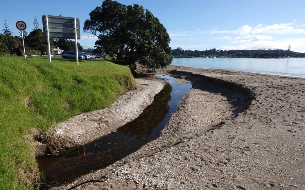 Instead of going straight out to sea, stormwater now flows parallel to the shore towards Te Tii Marae.