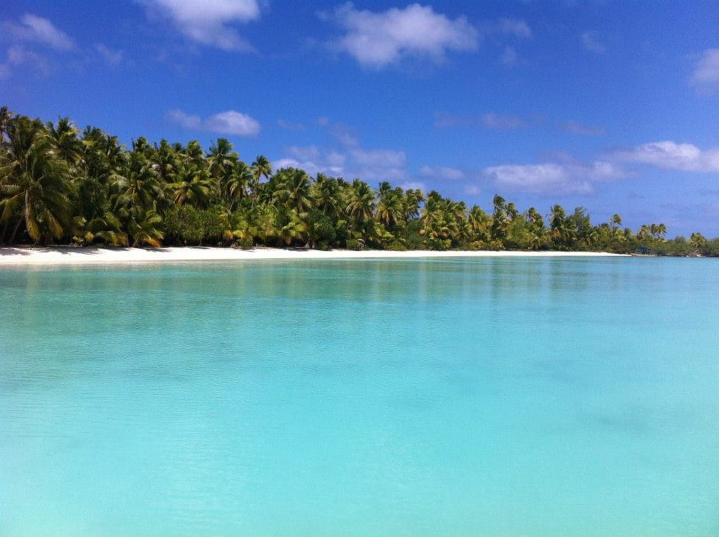 A tropical beach, this one in the Cook Islands, but can be used as a general Pacific stock picture