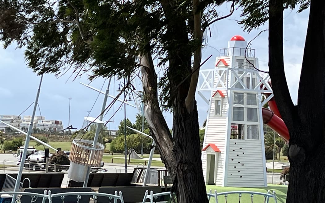 A view of the playground at Caroline Bay, Timaru