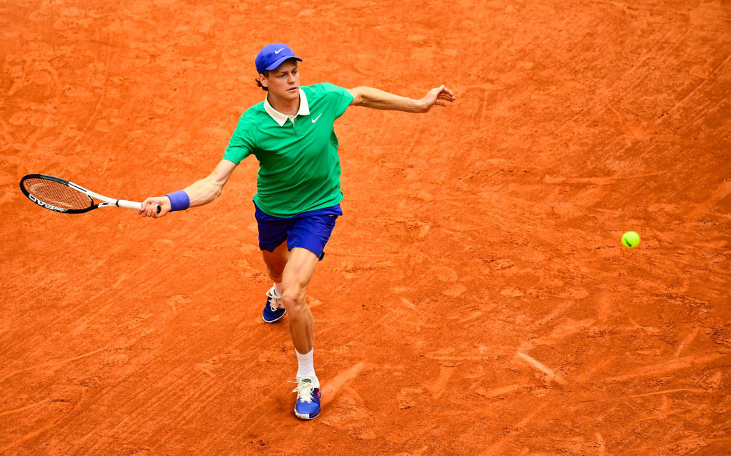 Jannik Sinner ( Italy ) during the 2025 French Open at Roland Garros.