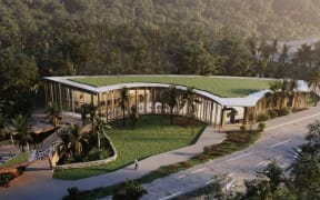 An aerial projection of the planned new Experience Centre at Dolomite Point. Department of Conservation/Supplied