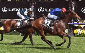 Cross Counter wins the 2018 Melbourne Cup.