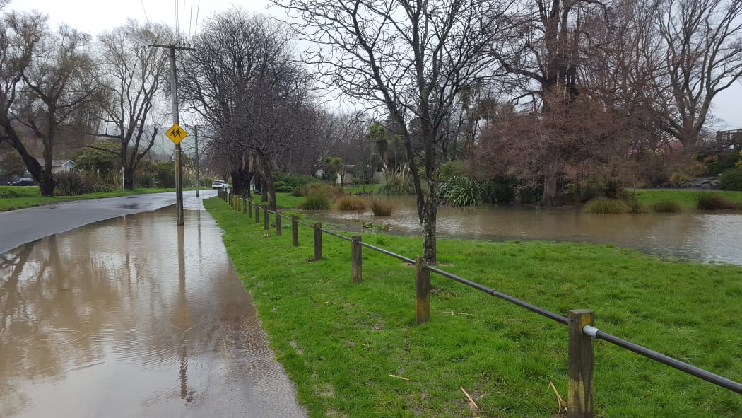 The Heathcote River, which flooded in July, is again running high after heavy rain on 14 August 2017.
