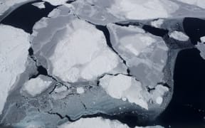 Sea ice is viewed aboard NASA's research aircraft in the Antarctic Peninsula region, on November 3, 2017.