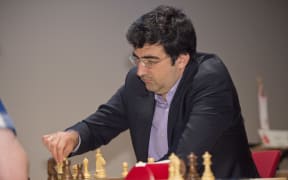 Vladimir Kramnik of Russia playing in the Dortmund Sparkassen Chess Meeting in 2018. (Photo by Malte Ossowski/Sven Simon / SvenSimon / dpa Picture-Alliance via AFP)