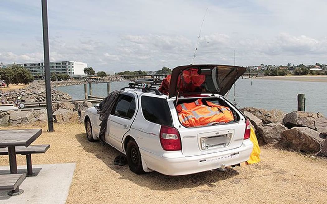 One of the cars occupying Sulphur Point.