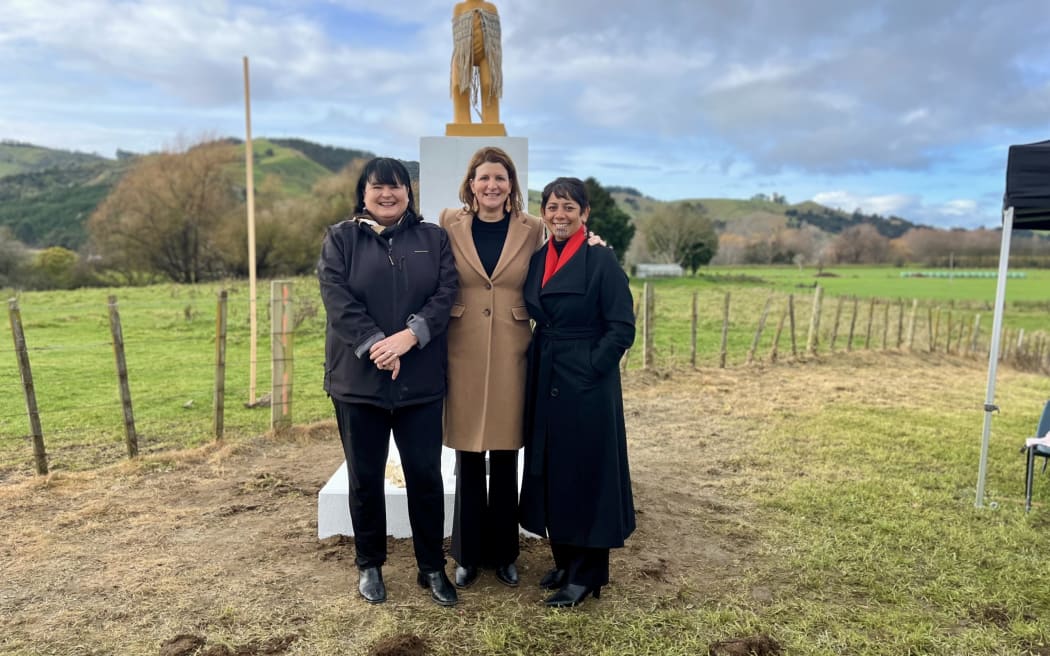 East Coast National MP Dana Kirkpatrick (from left), Gisborne Mayor Rehette Stoltz and Labour's MP for Ikaroa-Rāwhiti, Cushla Tangaere-Manuel