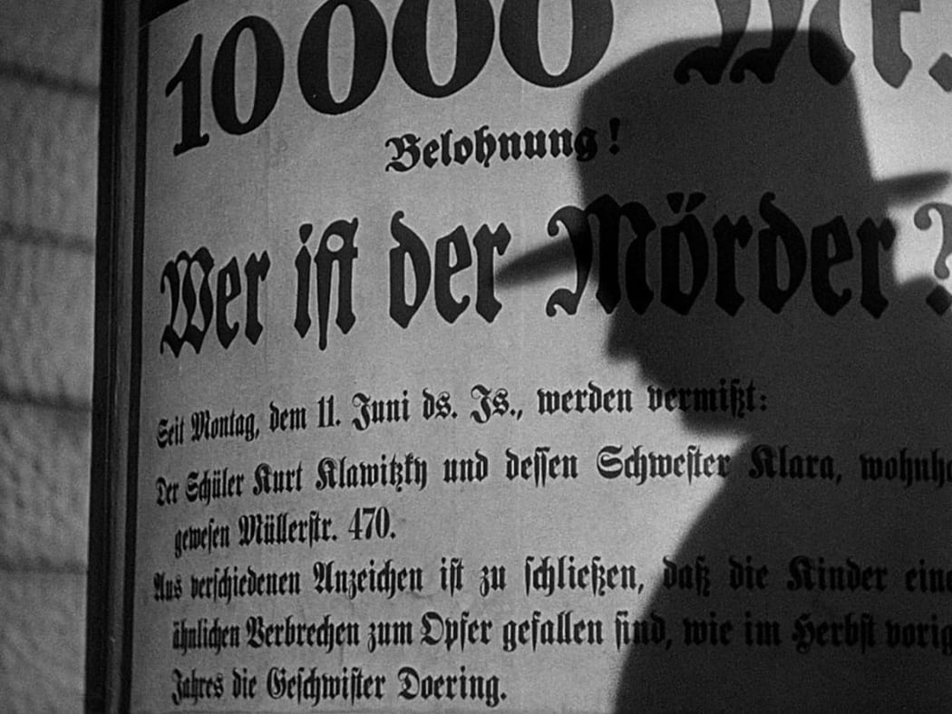 Film frame from Fritz Lang's 1931 thriller M