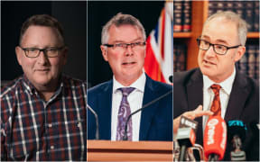 Reserve Bank Governor Adrian Orr, Trade Minister David Parker and Economic Development minister Phil Twyford