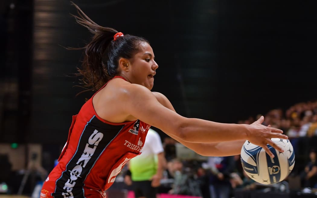 Kimiora Poi of the Tactix during the ANZ Premiership Netball match, Tactix Vs Pulse, at Wolfbrook Arena, Christchurch, New Zealand, 16th June 2024.