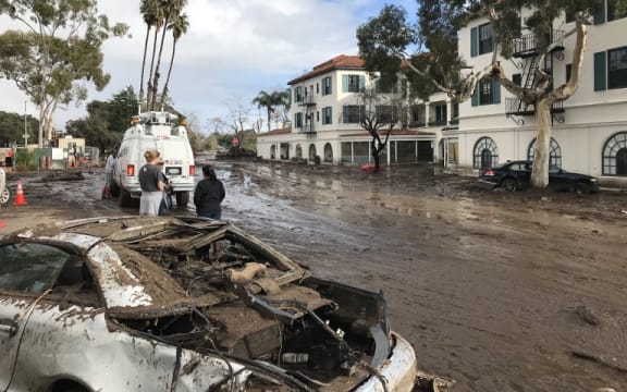 Damage after the deadly mudslides in Southern California.