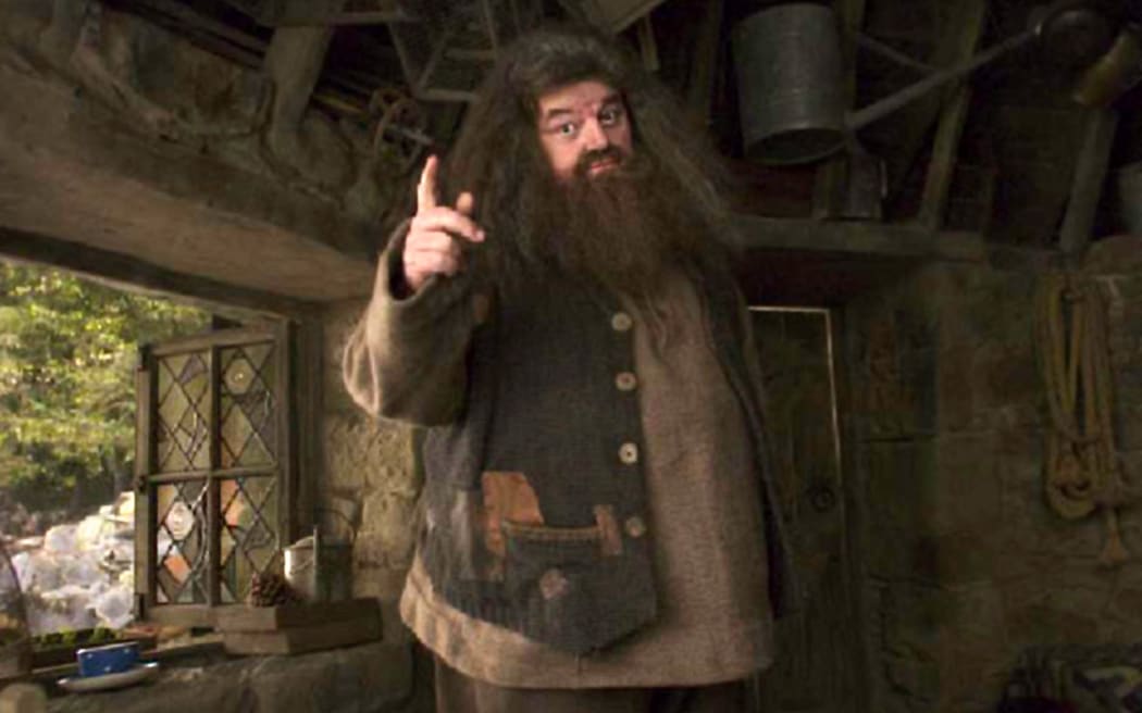 Robbie Coltrane playing Hagrid in 2004, in Harry Potter and the Prisoner of Azkaban