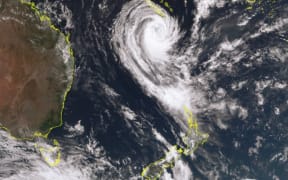 Satellite imagery of Cyclone Gita.