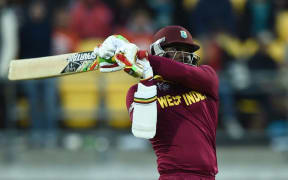 Chris Gayle batting for the West Indies