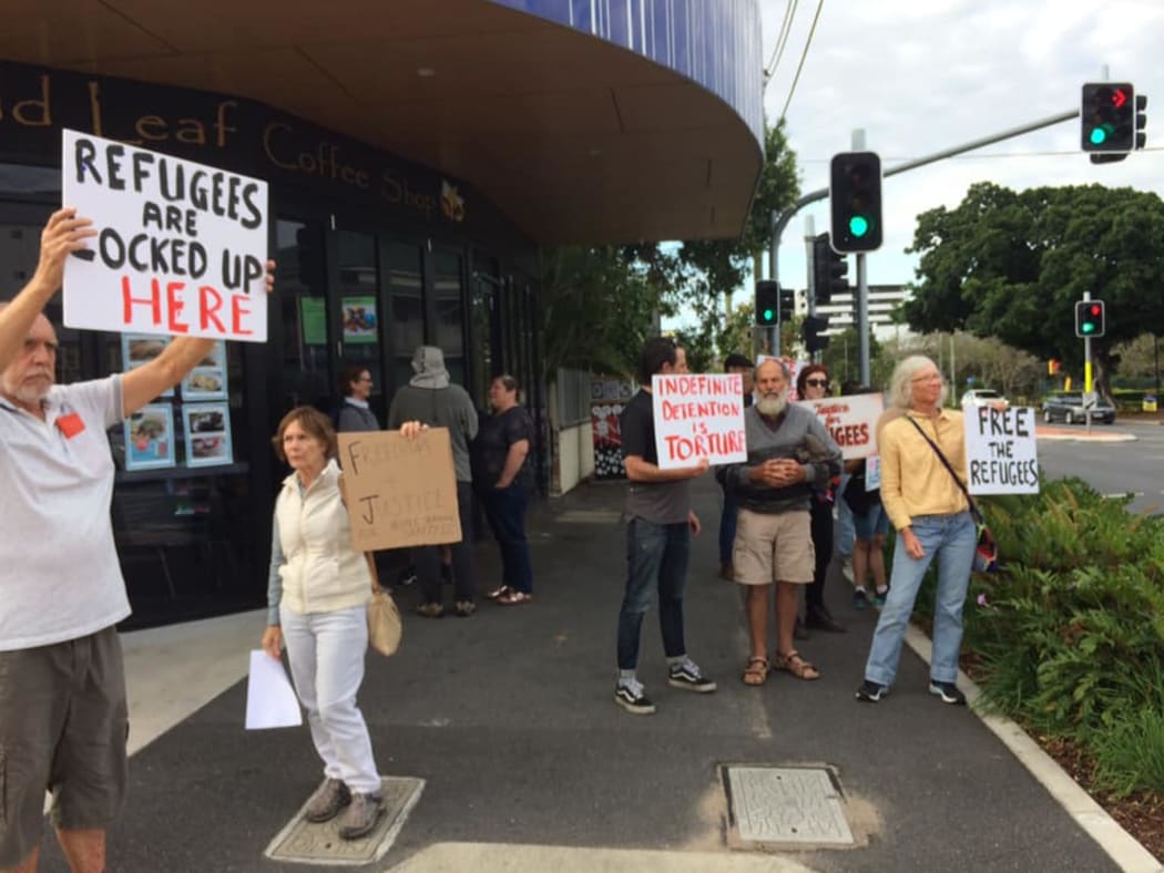 Protest outside a Brisbane detention facility