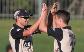 Black Caps Tom Bruce and Ben Wheeler.