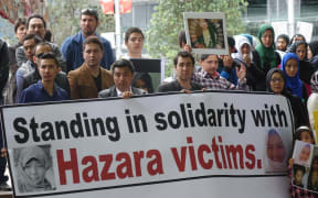 More than 200 members of Auckland's Hazara community protested at Aotea Square on Sunday.