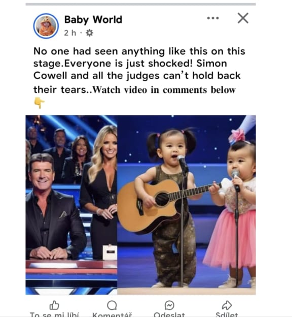 An ad generated by AI on Facebook.