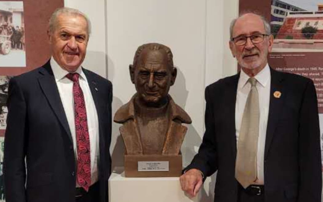 Sir David Carter and Dave Adamson at the opening ceremony of the Rewi Alley Memorial Museum in Christchurch on Saturday, 22 Nov, 2025.