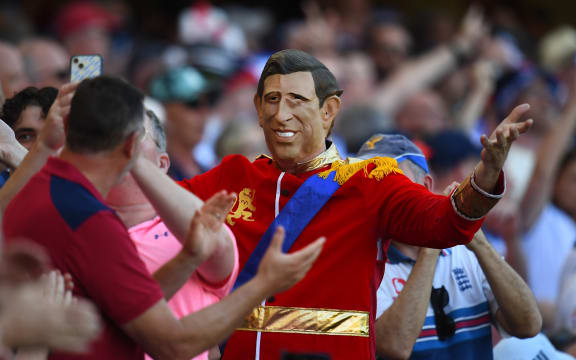 The Barmy Army cheer during the Ashes Series, 2025.