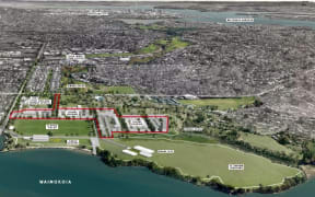 The area in red will be used for new homes under the plan for the Port England Reserve development.