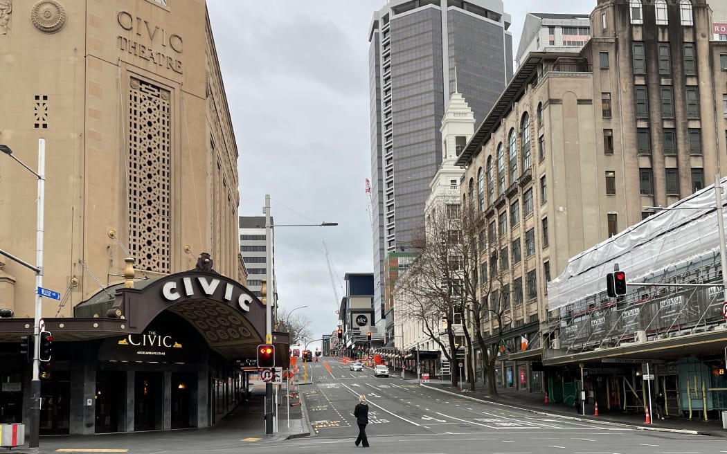 Downtown Auckland at the beginning of the Level 4 lockdown in August.