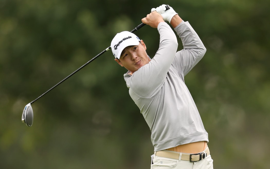 Danny Lee of New Zealand plays his shot from the sixth tee during the second round of the 120th U.S. Open Championship on September 18, 2020 at Winged Foot Golf Club in Mamaroneck, New York.