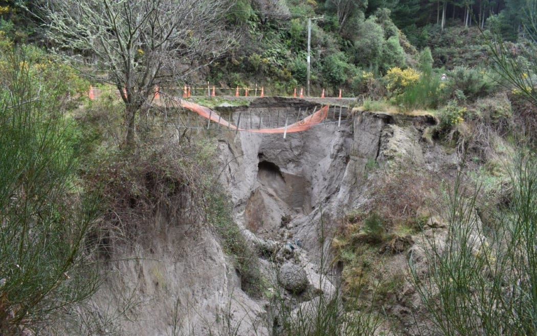 A dropout on State Highway 5 between Te Haroto and Tarawera.