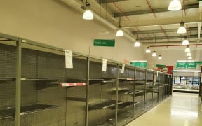 Empty shelves at Countdown in Papakura, Auckland